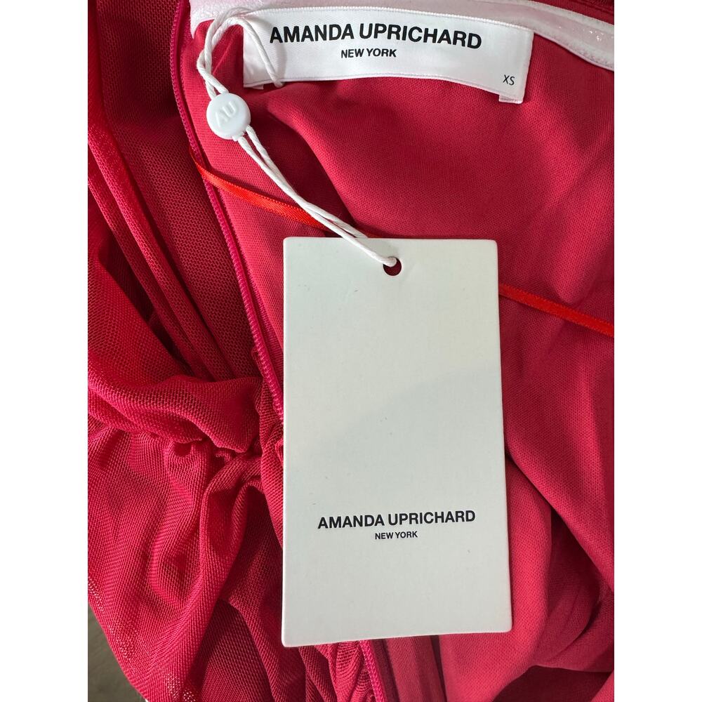 Amanda Uprichard Anja Mini Dress XS Red Fuchsia Strapless Ruched - Picture 8 of 8